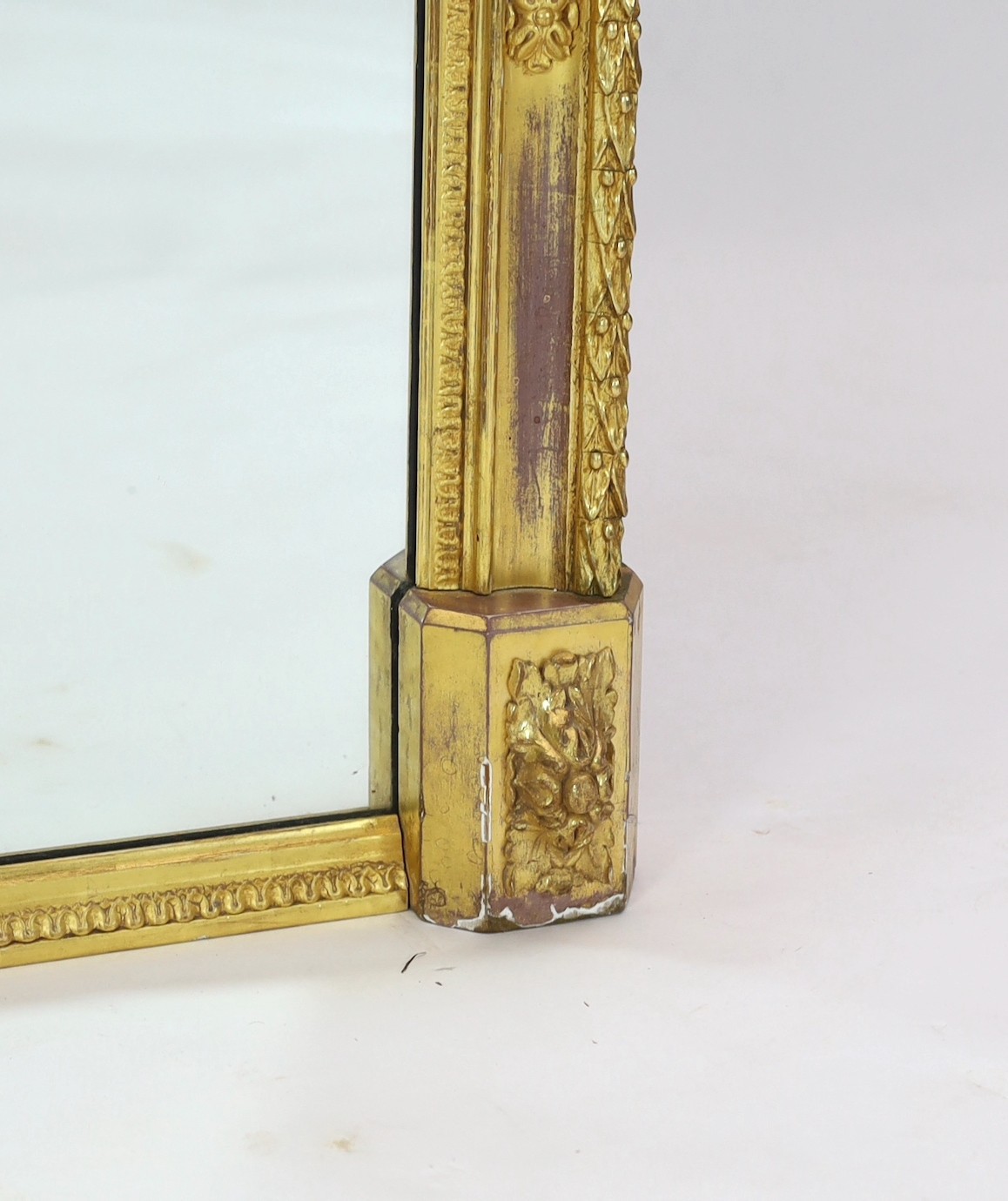 A Victorian giltwood and gesso overmantel mirror, width 150cm, height 196cm